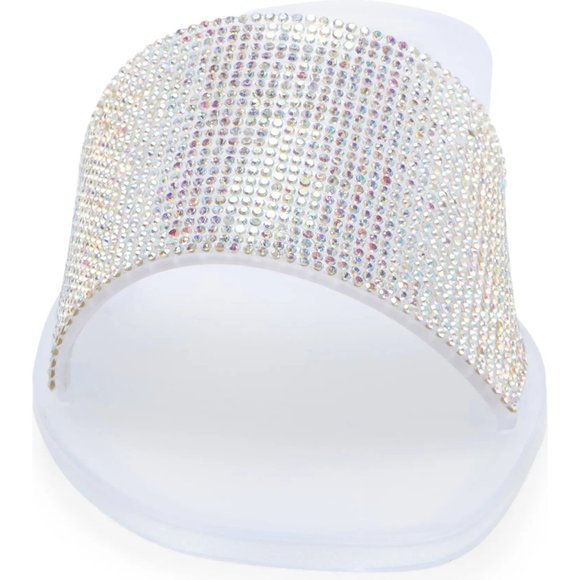 NEW Vince Camuto Size 10 Women's Jaquell Embellished Slide Sandal, Clear - Picture 3 of 6